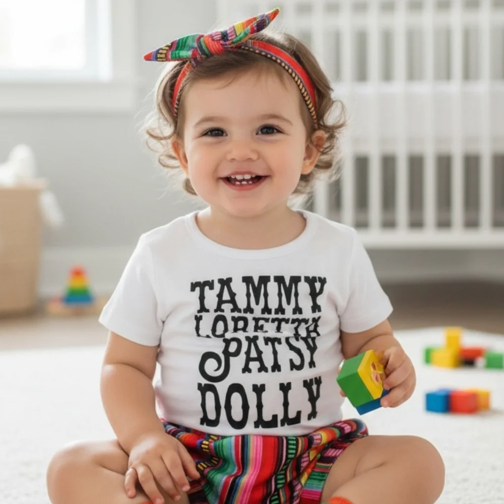 Toddler Girl Serape Bloomers & Headband Set Classic Country Music Icons Outfit